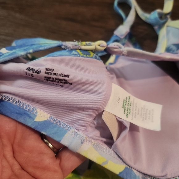 Aerie Floral Bikini Set with Blue and Yellow Accents - Picture 3 of 5